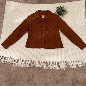 Ruby Rd. Burnt Orange, Reptile Textured, Button Front Blazer